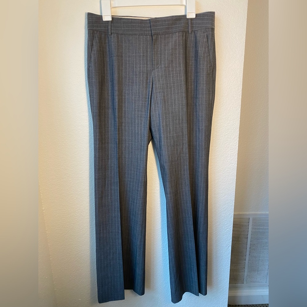 Banana Republic “The Martin Fit” Gray Pinstripe Trousers